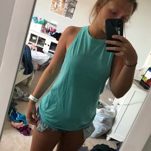 Lululemon swiftly tech high neck teal tank